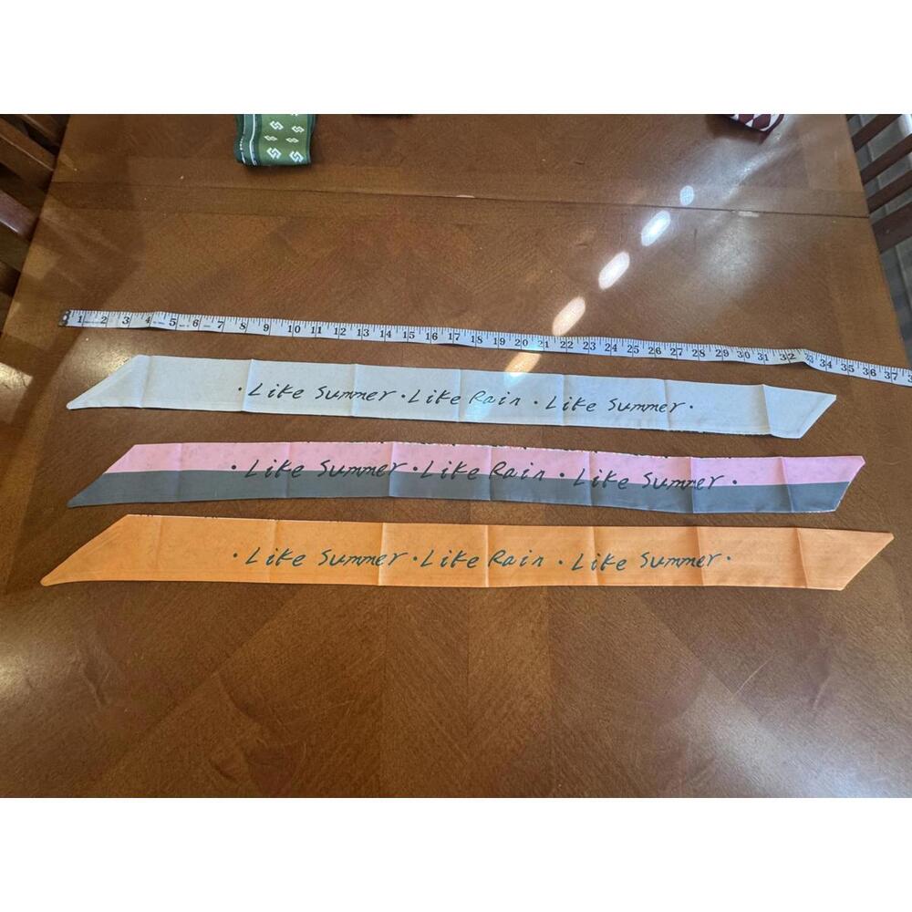 Set of 3 Women's Skinny Scarves with Floral and Text Prints - Picture 2 of 2